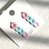 Charm Makersland Orecchini a catena semplici in acrilico per donna Orecchini con nappe colorate geometriche lunghe alla moda color caramella GC1169