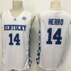 Xflsp 14 Tyler Herro Kentucky Wildcats Throwback Retro College Basketball Jersey cucita Ricamo di alta qualità