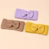 15982 Europa Infantil bebê malha de malha de cabelo Bowknot Farda de cabeça Candy color Headwrap Kids Bandas de cabeça quentes Crianças Bandas de cabelo acessórios 12 cores