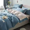 2022 Home Textile Solid Color Duvet Cover Pillow Case Bed Sheet Ab Side Quilt Boy Kid Teen Girl Bedding Linens Set King Queen