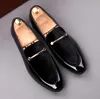 Дизайнер-Горячая распродажа-итальянская мода элегантная Оксфордская обувь для мужской обуви большие размеры мужчины формальные туфли кожаные мужские платья мокасины мужчина скользят на MAS