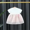 Girl039s Dresses Summer Baby Kids Short Sleeve Patchwork Mesh Floral Print Princess Party Cute Bow Children Girls Tutu Dress Ve6161546