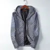 남성 디자이너 재킷 줄무늬 프린트 포켓 바람 캐주얼 야구 재킷 지퍼 후드 코트 크기 m-3xl