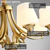 Lâmpadas pendentes todas as lustres de lustre de cobre American Lâmpada Lâmpada Casa Restaurante Gold Modern Gold Led Led Led Led Texi