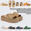 2022 With Box Italy Designer Tofflor Plattform Slide Sandaler Lyxigt modemärke Damsandal Stl 35-45