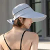 Wide Brim Hats Outdoor Women Large Sun With Removable Top Summer Casual Visor Cap Female Beach Travel Cycling Protection