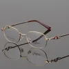 Lunettes de soleil de mode Cadres de vente directe du fabricant Cadre en verre pour femme Cadre elliptique en métal pour presbytie et myopie