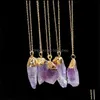 Подвесные ожерелья подвески ювелирные украшения Colorf натуральное камень хрустальное ожерелье Женщины белый кварцевый цепля