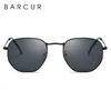 BARCUR Classic Retro Reflective Sunglasses Man Hexagon Metal Frame Eyewear Sun Glasses With Box DS gafas 220513