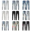 Jeans de créateur pour hommes pour pantalons pour hommes Homme Noir Skinny Rip White Patch Denim Biker Snake Broder