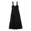 Kvinnors blusar skjortor Kläder Kvinnor Sexig broderi Rem Vestido Hollow Out V Neck ärmlös Backless Vintage Chic Black Vestidos WA9