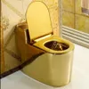 Économie d'eau Escadre de toilette en or Siphon Silent Silent Assise Urinoir Golden Porcelaine Céramique Salle de bain de la salle de bain219W248P