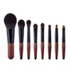 8 piezas Mini trompeta juego de maquillaje portátil cepillos varilla corta pelo de caballo sombra de ojos cepillo corrector s cepillo