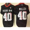 Wskt NCAA Hombres Texas AM Aggies Camiseta de fútbol 15 Myles Garrett 2 Johnny Manziel 9 Ricky Seals-Jones 40 Von Miller College Camisetas Negro Rojo