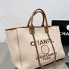 Moda Classic Brand Bolsas de praia bordadas de luxo CH Women Canvas Evening Bolsa Big Shopping Shopping Grande Capacity Ladies 298m