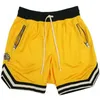 2022 Verão Shorts Masculinos Swimwear Hip Hop Street Main Line Retro Sports Casual Fiess Calças de Basquete Preto Vermelho Malha Pesada Cinco Minutos Shorts Maiô