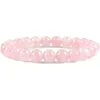 Kralen strengen roze roze poeder kristal kwarts armband voor vrouwen natuursteen streche elastische sieraden yoga minnaar meisje geschenken handgemaakte lars2