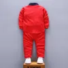 어린이 스프링 소년 가을 여자 의류 세트 어린이 패션 의류 아기 신사 T 셔츠 바지 2pcs 세트 유아 운동복
