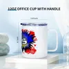 12 oz Sublimation Tasses Vierges Les gobelets en acier inoxydable avec poignée et revêtement de couvercle coulissant convient à la tasse de cricut Machine de presse SXA22