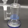 7,8 "Blå Singelskikt Filter Hookah Vattenrör Bong Glas Bongs Waterpipe 14mm Bowl