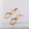 Dangle lustre rétro simplicité couleur or métal boucle d'oreille géométrie ronde goutte oreille anneau pour femme filles accessoiresDangle