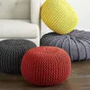 40x30cm Floor Ottoman 100% Cotton Braid Cord Pouf Foot Stool Home Decorative Seat for Living Room Bedroom 220402
