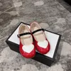 Barn Flickor Flat Princess Shoes New 2022 Autunm Single Shoes Rund-Toe Mjuksula Baby Kids Girl Balett Sko med Box