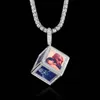 Подвесные ожерелья Scooya Hip-Hop Ювелирные украшения кубики память о ожерелье PO для мужчин Микровинный циркон DIY Персонализированный рамный ожога
