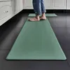 New Thickened Pu Floor Mat Kitchen Anti Slip Washable Leather Rectangular Solid Color Slow Rebound Door Can Be Scrubbed