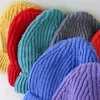 Winter Baby Hats For Kids Warm Knitted Beanie Cap Candy Color Letter Children Toddler Hat Bonnet