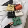 Mode Mini sac à bandoulière haute qualité en cuir PU femmes chaîne petit rabat luxe vert épaule sac de messager