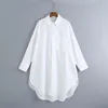 Spring Summer Loose Poplin White Shirt zaraingstyle za women sheining vadiming women female blouse shirt C2228 210401