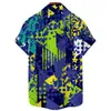 Herrklänningskjortor Hawaiian unisex kort ärmskjorta fashionabla med färg 3D -frimärken lämplig för semester och strandmens