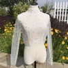 Perlen Vintage Bolero Braut Wraps und Jacken mit langen Ärmeln08552176