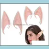 Mystisk ELF Ears Fairy Cosplay Accessories Latex Soft Protetic False Ear Halloween Party Masks Cos Mask Drop Delivery 2021 Festive SU