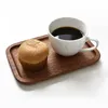 Geschirr Teller Geschirr Massivholz Runder Dessertteller Holztablett im japanischen Stil Snack Trockenfrüchte Walnussfarbener TellerGerichte