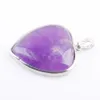 Wojiaer Love Heart Design Pendant Natural Jewelry Milky Way Blue Sand Gemstone Женский день Святого Валентина подарок BN318