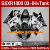 Molde de inyección Carenados para SUZUKI GSXR-1000 K 3 GSXR 1000 CC K3 GSXR1000 2003 2004 Cuerpo 147No.74 GSX-R1000 1000CC 03 04 GSX R1000 2003-2004 OEM Carenado Tanque verde plateado