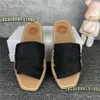 Summer Women Slippers High Quality Woman Woody Mules Sole Slipper Sandals Cross Band Leather Canvas Ladies Slides White Beige Designer Flip Flops Leather Slippers