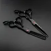 professional japan 440c 5.5 6 red gem black cut hair scissors cutting barber haircut thinning shears hairdressing scissors 220818