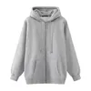 Women's Hoodies & Sweatshirts Zip Up Hoodie Women Sweetshirts Oversize Purple Hoody Fashion Sweatshirt Brandy Melville Hoodi Y2K Girl