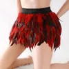 Skirts Harajuku Feather Body Suspender Garter Mini Sexy Lingerie Gothic Harness Garters Belt Kawaii Women Short Skirt