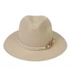 Jazz Panama Cappello di Paglia Donna Uomo Cappelli da Spiaggia Donna Uomo Protezione Solare Cappellino da Viaggio Estivo