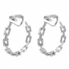 Clip-on Vis Retour 2022 Desgin Rétro Creux Chaîne En Métal Hoop Clip Boucles D'oreilles Non Percé Punk Déclaration Oreille Clips Pour Femmes Fille Parti Bijou