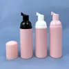 Eyelash Shampoo Foam Cleaner Bottle 60 ml Pink Frosted Foam Wash Foaming Pump Flaskor 50 ml för ögonfransförlängningar