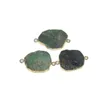 Colliers pendants Slice Natural Chrysoprase Connecteur irrégulier Femme 2022 Green Raw Vintage Gold Bezel Big Stone For Women AccessoriesPenda