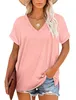 T-shirts extérieurs Chemises d'été pour femmes Casual V Neck Cold Short Tops Wear Sport T-shirts Cadeaux pour femmes Pink M XL