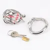 SODANDY Male Devices Mens Cock Cage Stainless Steel Penis Restraints Locking Cock Ring with Stealth Locks Sex Toys7374175