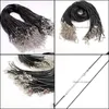 Chains Necklaces Pendants Jewelry Necklace Rope 45Cm Chain Lobster Clasp 2Mm Black Wax Leather Thread For Diy Jewel Dhb1G