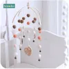 Bopoobo 1set Silicone Beads Baby Mobile Beech Wood Bird Rattles Wool Balls Kid Room Bed Hanging Decor Nursing Children Products 22